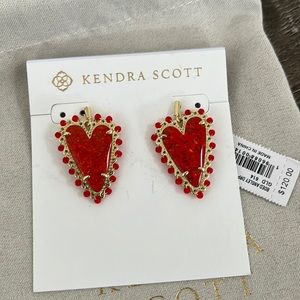NWT Kendra Scott Ansley earrings- Red Kyocera opal